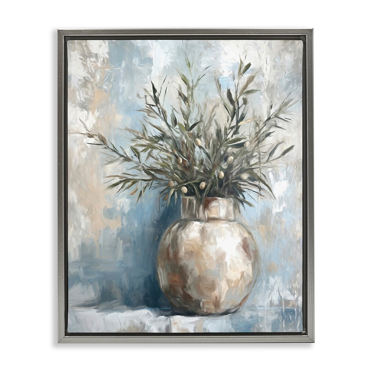 Stupell Industries Potted Olive Branches Floating Frame Design By Ramona Murdock